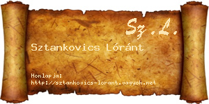 Sztankovics Lóránt névjegykártya